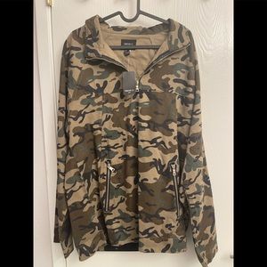 Forever 21 Mens Camouflage Army Long Sleeve Pullover Jacket Size:M New